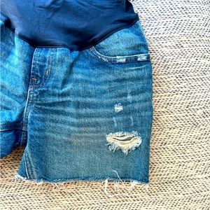 Cutoff maternity jean shorts